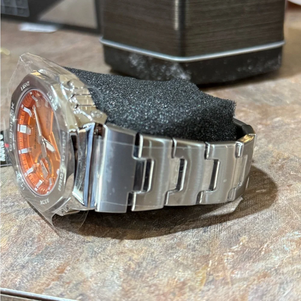 Casio G-Shock Vibrant Orange and Silver Watch - Picture 8 of 11
